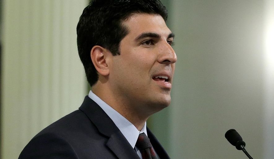 FILE - In this May 15, 2017, file photo, former Assemblyman Matt Dababneh, D-Encino speaks at the Capitol in Sacramento, Calif. The Assembly Rules Committee has denied Dababneh&#39;s appeal of an investigators&#39; findings that he likely sexually harassed a lobbyist in 2016. Documents released by the committee on Monday, Aug. 27, 2018, say his appeal was reviewed and rejected. Dababneh, who resigned his Assembly seat last year, denies harassing the woman and is suing her for defamation. (AP Photo/Rich Pedroncelli, File)