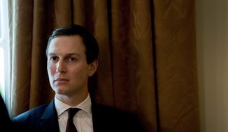 In this Thursday, Aug. 16, 2018, photo, President Donald Trump&#x27;s White House senior adviser Jared Kushner attends a cabinet meeting in the Cabinet Room of the White House, in Washington. (AP Photo/Andrew Harnik) **FILE**