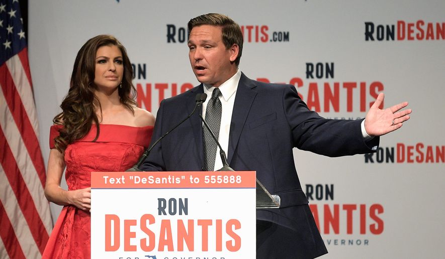 Florida Republican gubernatorial candidate Ron DeSantis drew major criticism on Wednesday when he made a remark about voters picking Democratic opponent Tallahassee Mayor Andrew Gillum instead of him. Mr. Gillum avoided polarizing language after his victory. (Associated Press)