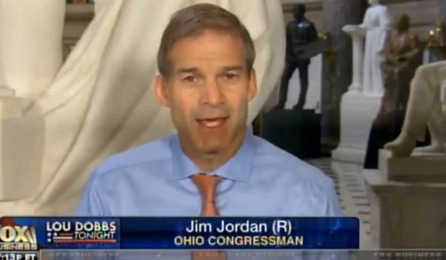 Rep. Jim Jordan (R-OH) appears on Fox Business, Tuesday, August 28, 2018. 