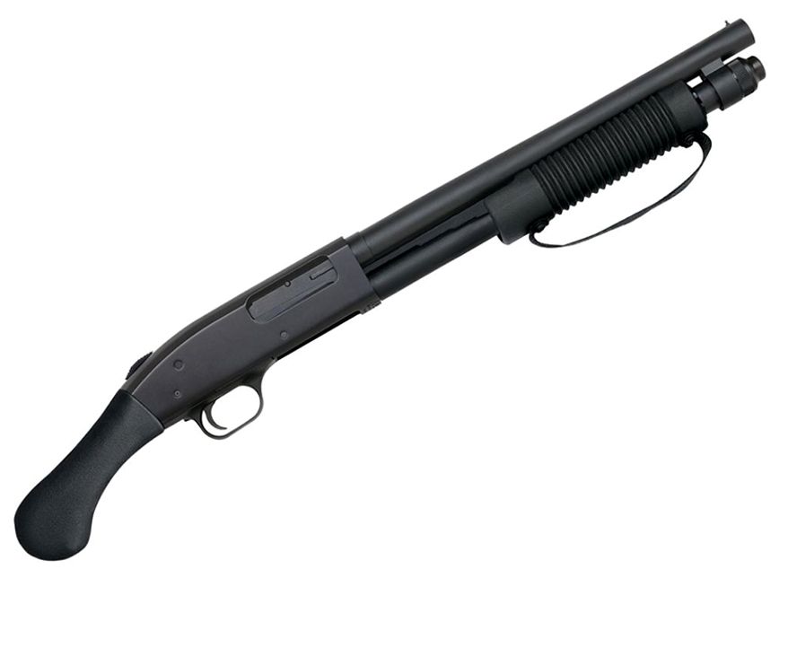 Mossberg 590 - With credentials earned over decades of Law Enforcement and military service, the 590 shotgun is the perfect choice for personal and home defense needs, Features Dual extractors, positive steel-to-steel lockup, twin action bars, and an anti-jam elevator ensure smooth operation. Top mounted safety provides for ambidextrous operation. Additional special features offered enhance suitability for low and no-light conditions including, tri-railed forends to facilitate accessory lights and lasers, adjustable stocks for rapid adjustment of length of pull.