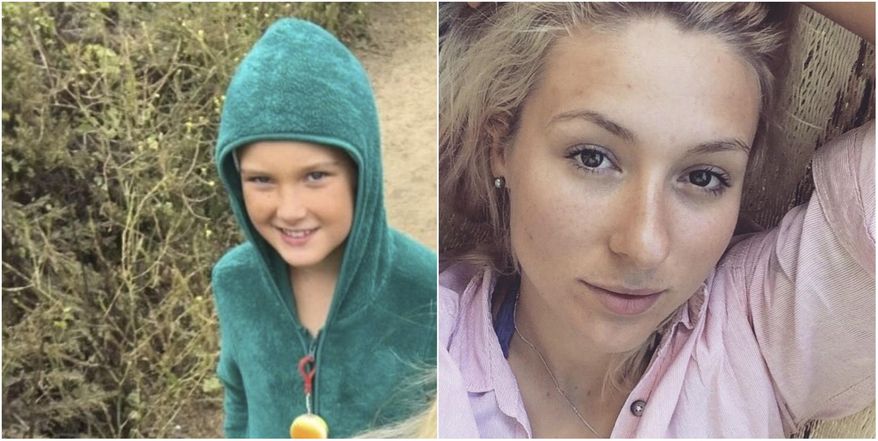 This combination of undated photos released by the San Mateo County Sheriff's Office shows Audrey Rodrigue, right, and her daughter Emily, of Canada, who have been reported missing. Authorities are searching for the women who were reported missing after arriving in Northern California for a camping trip. The San Mateo County Sheriff's Office spokeswoman said they were reported missing Monday, Aug. 27, 2018. (San Mateo County Sheriff's Office via AP)