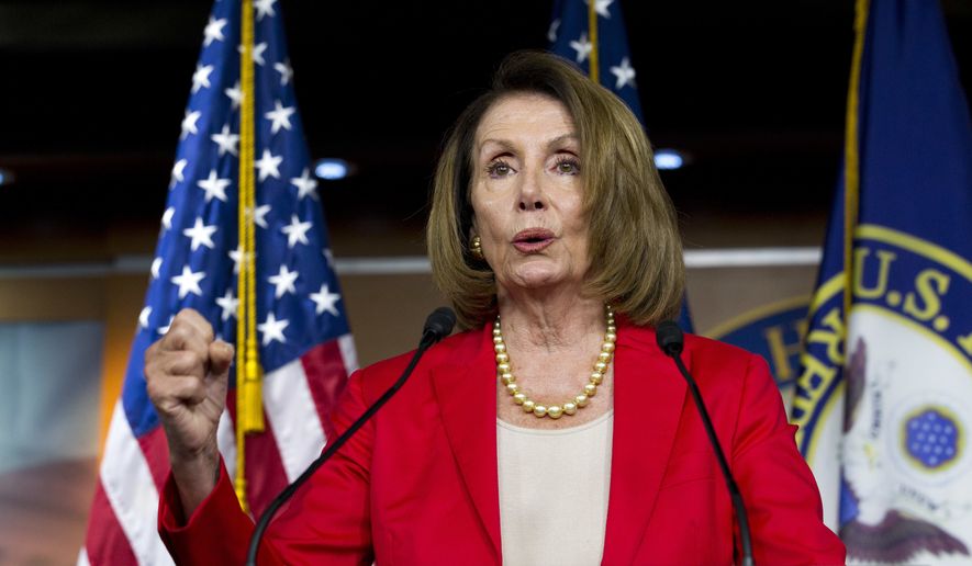 House Minority Leader Nancy Pelosi, D-Calif., speaks during her weekly news conference on Capitol Hill, Thursday, Sept. 6, 2018, in Washington. (AP Photo/Jose Luis Magana)