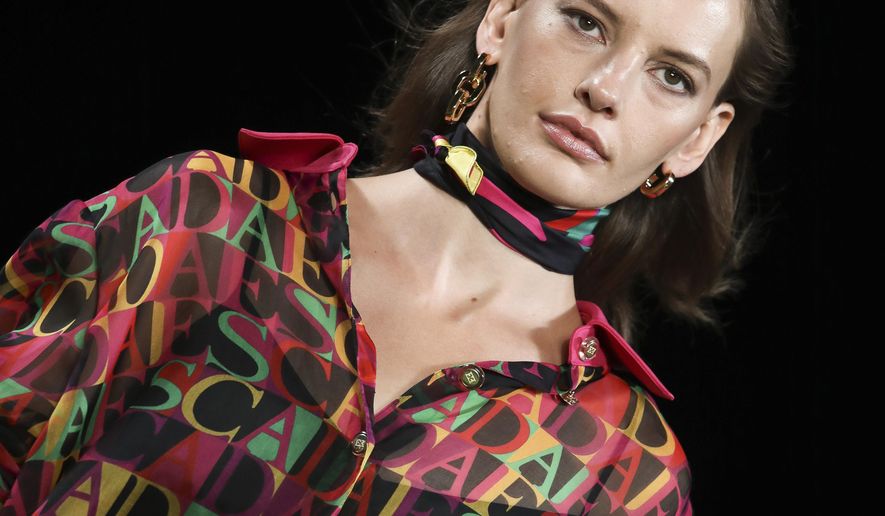 Fashion from the Escada collection is modeled during Fashion Week, Sunday, Sept. 9, 2018, in New York. (AP Photo/Bebeto Matthews)