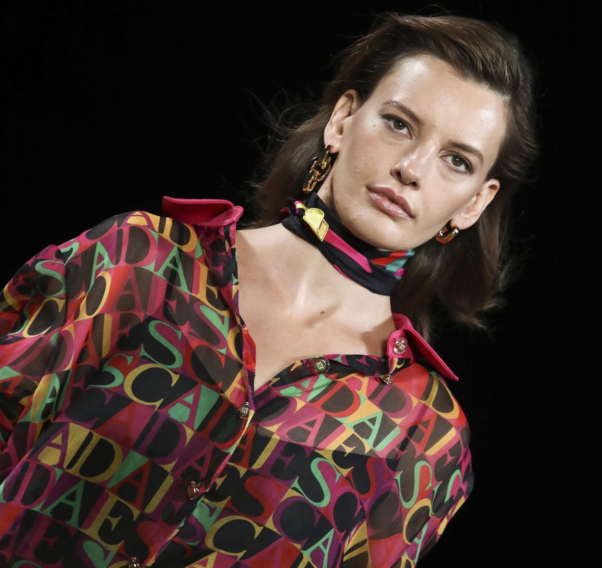 Fashion from the Escada collection is modeled during Fashion Week, Sunday, Sept. 9, 2018, in New York. (AP Photo/Bebeto Matthews)