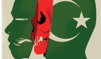 Illustration on Islamist extremism by Linas Garsys/The Washington Times