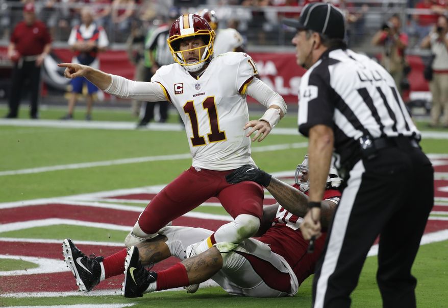 Washington Redskins quarterback Alex Smith (11) during an NFL football game against the Arizona Cardinals, Sunday, Sept. 9, 2018, in Glendale, Ariz. (AP Photo/Rick Scuteri)