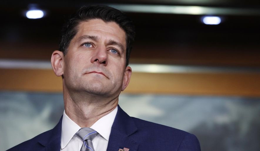 Then-House Speaker Paul Ryan, Wisconsin Republican, attends a news conference in Washington on Sept. 13, 2018. (Associated Press) **FILE**