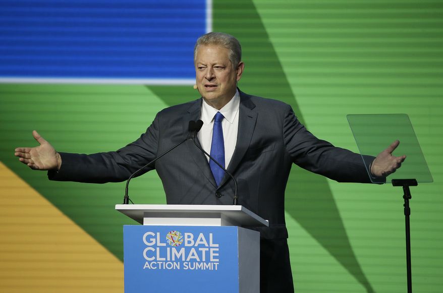 Former Vice President Al Gore during the Global Action Climate Summit Friday, Sept. 14, 2018, in San Francisco. (AP Photo/Eric Risberg)