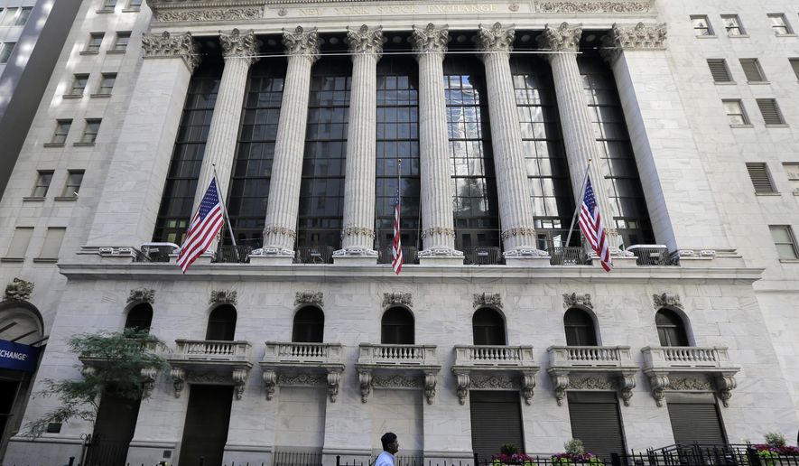 FILE- This June 25, 2018, file photo shows the New York Stock Exchange in New York. The U.S. stock market opens at 9:30 a.m. EDT on Friday, Sept. 14. (AP Photo/Seth Wenig, File, File)