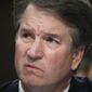 Supreme Court nominee Brett Kavanaugh testifies before the Senate Judiciary Committee on Capitol Hill in Washington.  Kavanaugh is denying a sexual misconduct allegation from when he was in high school.  (AP Photo/Alex Brandon)