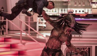 This image released by 20th Century Fox shows a scene from &amp;quot;The Predator.&amp;quot; (Kimberley French/20th Century Fox via AP)