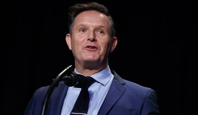 In this Feb. 2, 2017, file photo, television producer Mark Burnett introduces President Donald Trump during the National Prayer Breakfast in Washington. (AP Photo/Evan Vucci, File)