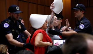 The Senate confirmation hearings for Supreme Court nominee Brett M. Kavanaugh were marked by repeated protests. (Associated Press/File)