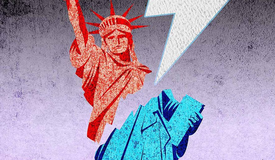 Liberty Struck Illustration by Greg Groesch/The Washington Times