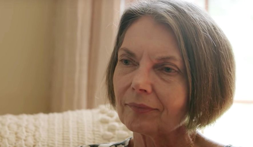 This photo from a video provided by the Randy Bryce for Congress campaign shows Nancy Bryce appearing in a campaign ad for her son, Wisconsin Democratic congressional candidate Randy Bryce. In an open letter Wednesday, Sept. 19, 2018, Nancy Bryce is calling for an attack ad featuring Randy's brother James to be taken off the air. The ad was unveiled Tuesday, Sept. 18, 2018, by a Republican super PAC linked to House Speaker Paul Ryan. Bryce is running against Republican Bryan Steil to replace Ryan in the southeast Wisconsin congressional district. (WIN Company/Randy Bryce for Congress campaign via AP)