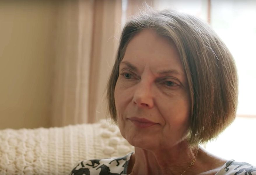 This photo from a video provided by the Randy Bryce for Congress campaign shows Nancy Bryce appearing in a campaign ad for her son, Wisconsin Democratic congressional candidate Randy Bryce. In an open letter Wednesday, Sept. 19, 2018, Nancy Bryce is calling for an attack ad featuring Randy's brother James to be taken off the air. The ad was unveiled Tuesday, Sept. 18, 2018, by a Republican super PAC linked to House Speaker Paul Ryan. Bryce is running against Republican Bryan Steil to replace Ryan in the southeast Wisconsin congressional district. (WIN Company/Randy Bryce for Congress campaign via AP)