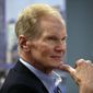 FILE- In this Aug. 6, 2018, file photo Sen. Bill Nelson, D-Fla.l istens during a roundtable discussion with education leaders from South Florida at the United Teachers of Dade headquarters in Miami.  Florida&#39;s 2018 midterm election is one of the most important in years. The governor&#39;s office and all three Cabinet seats are on the ballot; Republican Gov. Rick Scott is challenging Nelson; several congressional seats will be competitive; and Floridians will vote on several proposed constitutional amendments.  (AP Photo/Lynne Sladky, File)