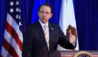 Deputy Attorney General Rod Rosenstein reportedly suggested in May 2017 that he wear a wire and secretly record his conversations with President Trump. (Associated Press/File)