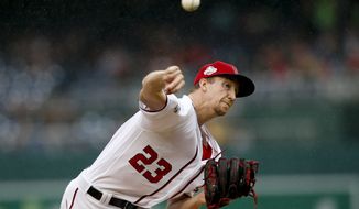 Washington Nationals pitcher Erick Fedde pitches in the first inning of a baseball game against the New York Mets at Nationals Park, Sunday, Sept. 23, 2018, in Washington. (AP Photo/Andrew Harnik)