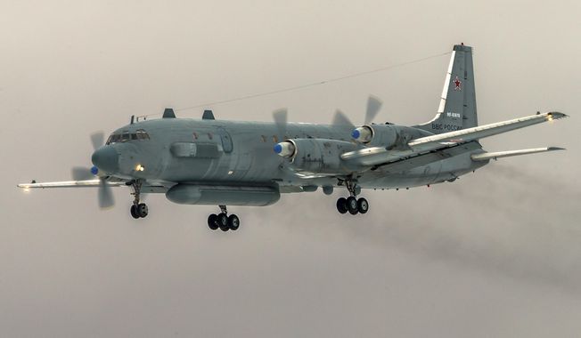 A Russian Il-20 electronic intelligence plane was accidentally downed by Syrian forces responding to an Israeli airstrike on Sunday. (Associated Press/File)