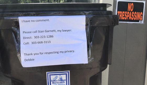 A sign requesting privacy and stating she has no comment is posted outside the home of Deborah Ramirez in Boulder, Colo., Monday Sept. 24, 2018. Judge Brett Kavanaugh says he will &quot;not be intimidated into withdrawing&quot; his nomination for the Supreme Court after allegations of sexual misconduct. Kavanaugh and his first accuser, Christine Blasey Ford, will testify to the Senate Judiciary Committee on Thursday. A second woman, Deborah Ramirez, has told The New Yorker that Kavanaugh exposed himself to her in college. Kavanaugh denies both allegations. (AP Photo/Brian Skoloff)