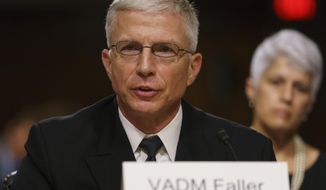 Navy Vice Adm. Craig Faller testifies before the Senate Armed Services Committee on Capitol Hill in Washington, Tuesday, Sept. 25, 2018.  Faller is nominated to take over U.S. Southern Command. (AP Photo/Carolyn Kaster)