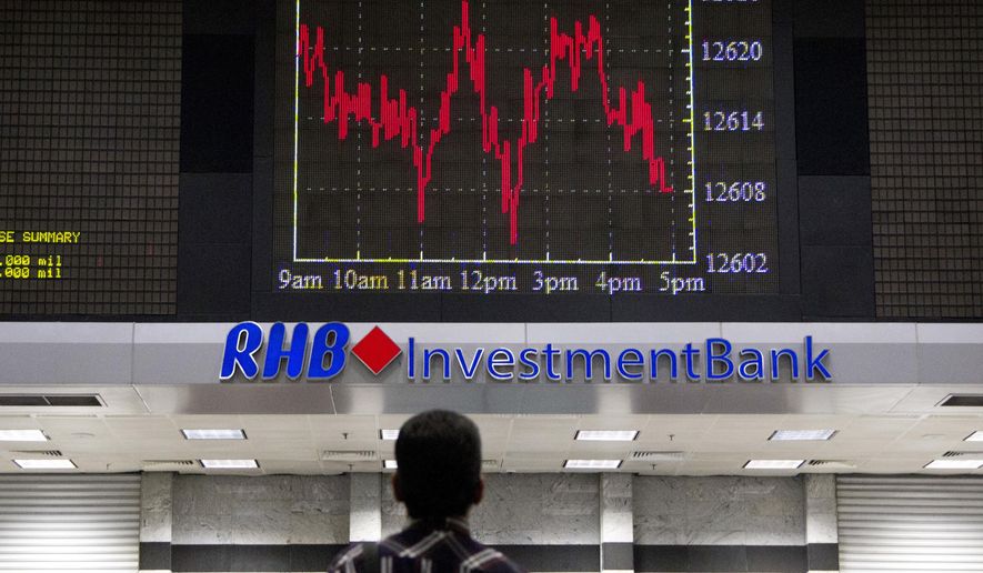 An investor walks in front of trading boards at a private stock market gallery in Kuala Lumpur, Malaysia, Wednesday, Sept. 26, 2018. Asian markets rose on Wednesday as traders waited for the U.S. Federal Reserve to raise interest rates for the third time this year, a signal that the country’s economic growth was on track. (AP Photo/Yam G-Jun)