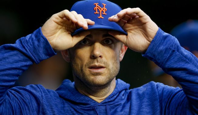 New York Mets&#x27; David Wright walks through the dugout during a baseball game against the Washington Nationals at Nationals Park, Sunday, Sept. 23, 2018, in Washington. Wright has not played for the Mets since May 2016 because of neck, back and shoulder injuries. (AP Photo/Andrew Harnik)