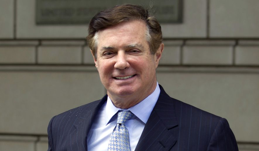 In this May 23, 2018, file photo, Paul Manafort, President Donald Trump&#39;s former campaign chairman, leaves Federal District Court after a hearing in Washington. (AP Photo/Jose Luis Magana, File)