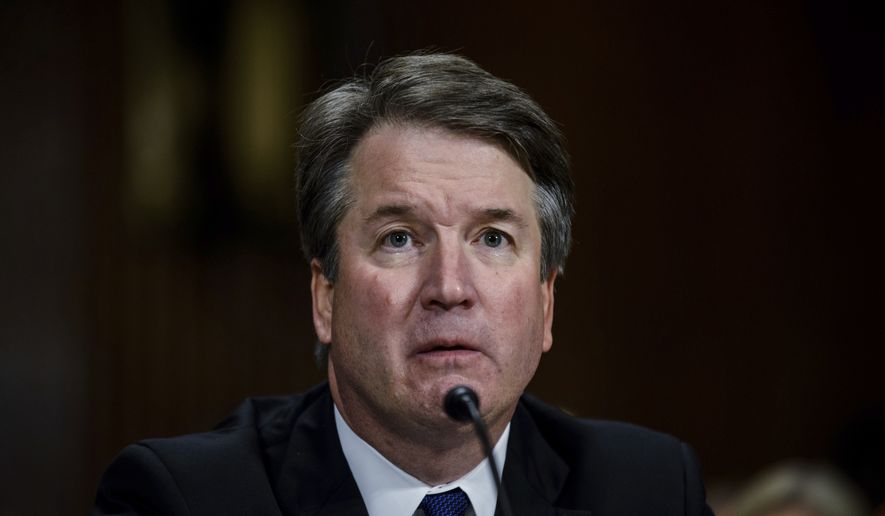 Supreme Court nominee Judge Brett M. Kavanaugh testifies before the Senate Judiciary Committee, Thursday, September 27, 2018 on Capitol Hill in Washington. (Gabriella Demczuk/The New York Times via AP, Pool)