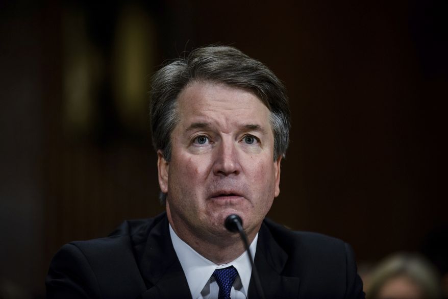 Supreme Court nominee Judge Brett M. Kavanaugh testifies before the Senate Judiciary Committee, Thursday, September 27, 2018 on Capitol Hill in Washington. (Gabriella Demczuk/The New York Times via AP, Pool)