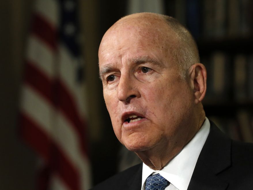California Gov. Jerry Brown speaks during an interview with The Associated Press, (AP Photo/Rich Pedroncelli, File)