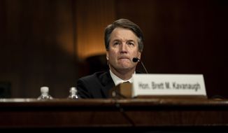 Supreme Court nominee Brett Kavanaugh testifies before the Senate Judiciary Committee on Capitol Hill in Washington, Thursday, Sept. 27, 2018. (Erin Schaff/The New York Times via AP, Pool)