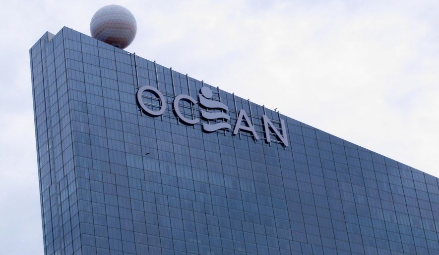 This Sept. 27, 2018, photo shows the exterior of the Ocean Resort Casino in Atlantic City N.J. The Hard Rock casino and the Ocean Resort will both mark their 100th day of operation on Thursday, Oct. 4. (AP Photo/Wayne Parry)