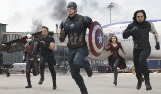 In this image released by Disney, from left, Paul Rudd, Jeremy Renner, Chris Evans, Elizabeth Olsen and Sebastian Stan appear in a scene from &amp;quot;Captain America: Civil War.&amp;quot; Evans has wrapped his final performance as Captain America. Evans tweeted  Thursday, Oct. 4, 2018, that his last shooting day on “Avengers 4” was an “emotional day.”  The 37-year-old actor thanked his colleagues and fans for his eight years as Captain American, saying it “has been an honor.” “Avengers 4” is slated to open in May next year. (Disney-Marvel via AP)