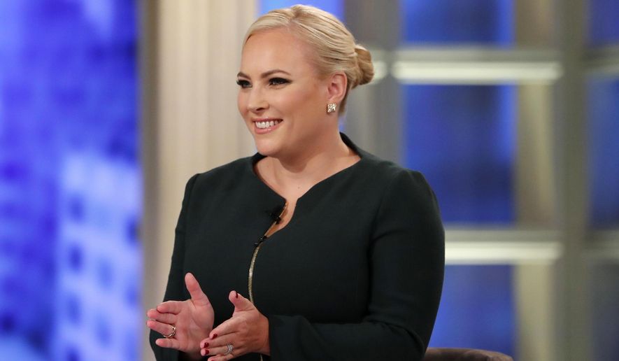 This image released by ABC shows co-host Meghan McCain who returned to &amp;quot;The View,&amp;quot; in New York, Monday, Oct. 8, 2018, since the death of her father. Sen. John McCain in August. (Lou Rocco/ABC via AP)  **FILE**