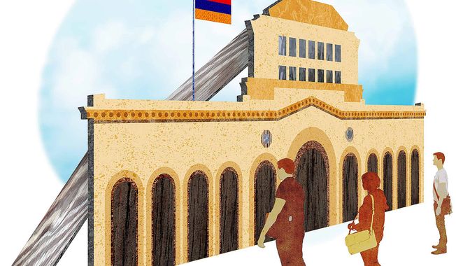 Armenian Potemkin Village Illustration by Greg Groesch/The Washington Times