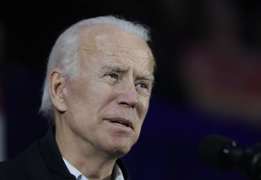 Former Vice President Joe Biden speaks during a rally for Democratic Sen. Joe Donnelly, Friday, Oct. 12, 2018, in Hammond, Ind. (AP Photo/Darron Cummings)