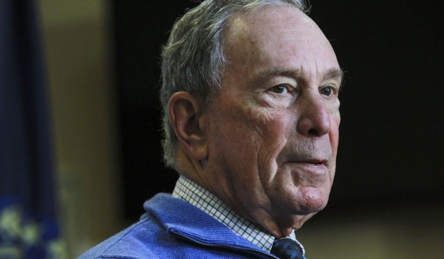 Former New York City Mayor Michael Bloomberg speaks at a Moms Demand Action gun safety rally at City Hall in Nashua, N.H. Saturday, Oct. 13, 2018. (AP Photo/ Cheryl Senter)