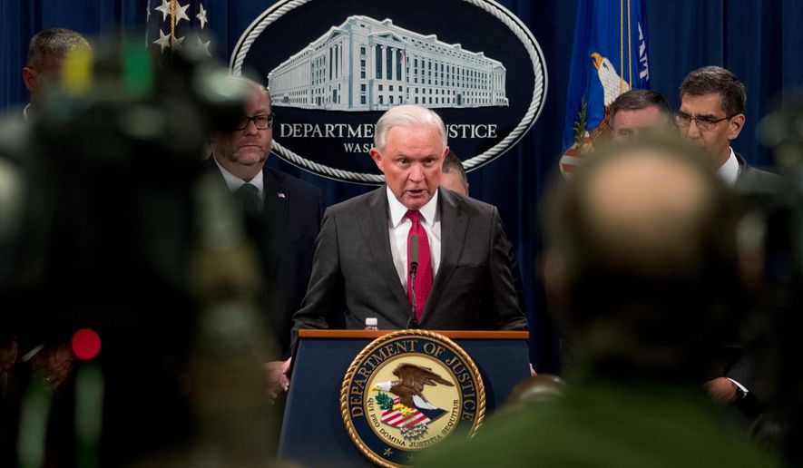 &quot;When I came there were three open leak investigations,&quot; said Attorney General Jeff Sessions. &quot;We raised that to 27 in the first year,&quot; he said. Leaks have dogged President Trump even before he took office, with the salacious Steele dossier and secret information about his national security adviser. (Associated Press)