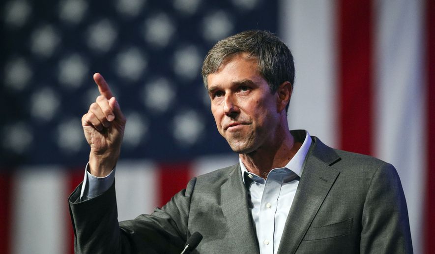 In this June 22, 2018, file photo, Beto O&#39;Rourke speaks during the general session at the Texas Democratic Convention in Fort Worth, Texas. (AP Photo/Richard W. Rodriguez, File)