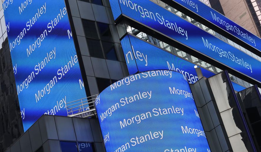 This March 1, 2017, file photo shows the Morgan Stanley headquarters in New York. Morgan Stanley reports earnings Tuesday, Oct. 16, 2018. (AP Photo/Mark Lennihan, File)
