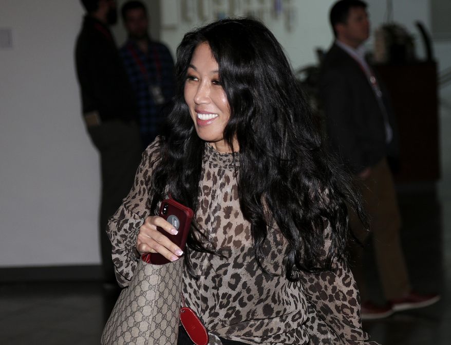 Buffalo Bills owner Kim Pegula arrives for the NFL football fall meetings in New York, Tuesday, Oct. 16, 2018. (AP Photo/Seth Wenig)