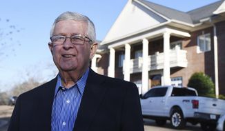 In this January 2017 photo, Ed Meek poses for a photo in Oxford, Miss. After a Facebook post by Meek, a prominent University of Mississippi donor was denounced as racist, some professors say the university should rename its journalism school for an African-American journalist who crusaded against lynching. (Bruce Newman/The Oxford Eagle via AP)