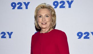 Former Secretary of State Hillary Rodham Clinton poses backstage before her conversation with Kara Swisher at the 92nd Street Y on Friday, Oct. 26, 2018, in New York. (Photo by Evan Agostini/Invision/AP)