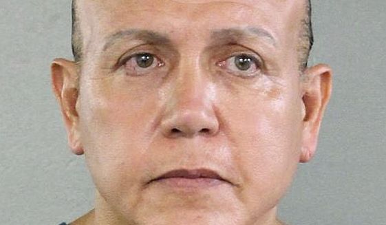 In this undated photo released by the Broward County Sheriff&#39;s office, Cesar Sayoc is seen in a booking photo, in Miami. (Broward County Sheriff&#39;s Office via AP)