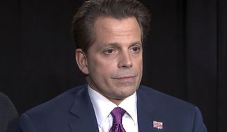 This Oct. 24, 2018, file photo taken from video shows former White House Communications Director Anthony Scaramucci during an interview in New York. (AP Photo) ** FILE **