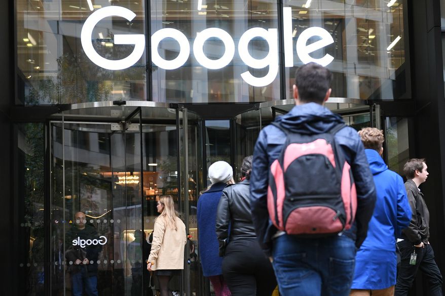 The Google offices in Granary Sqaure, London, Thursday Nov. 1, 2018. Hundreds of Google engineers and other workers walked off the job Thursday morning to protest the internet companys lenient treatment of executives accused of sexual misconduct. Employees were seen staging walkouts at offices in Tokyo, Singapore, London, and Dublin. (Stefan Rousseau/PA via AP)