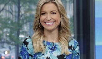 FILE - In this May 24, 2018 file photo, Ainsley Earhardt, co-host of the &amp;quot;Fox &amp;amp; Friends&amp;quot; television program, appears on the set in New York. Earhardt says President Trump is suggesting that if the press doesn&#39;t want to be called an enemy of the people, it should report the news the way he wants it. The host said Thursday that it had to be frustrating for the president to see reporters misconstrue what he&#39;s saying. She made her remarks during a segment about a Trump interview with Axios, where the president said his attacks against the press represent his only way of fighting back. (AP Photo/Richard Drew, File)